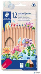 STAEDTLER Színes ceruza készlet, háromszögletű, vastag, STAEDTLER 'Noris® natural jumbo 1280N', 12 szín (1280N C12)