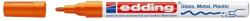 edding Marker permanent Edding 751 cu vopsea, corp metalic, varf rotund, 1-2 mm, portocaliu (ED751006) - forit