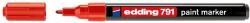 edding Marker permanent Edding 791, cu vopsea, corp plastic, varf rotund , 1-2 mm, rosu (ED7912) - forit