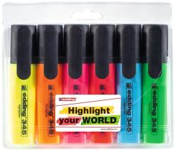 edding Textmarker Edding 345, varf retezat 2-5 mm, 6 bucati/set (ED345600) - forit