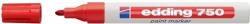 edding Marker permanent Edding 750, cu vopsea, corp metalic, varf rotund, 2-2-4 mm, rosu (ED7502) - forit