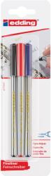edding Liner Edding Office 89, varf fetru, 0.3 mm, 3 culori/set (negru, rosu, albastru) (ED893000)