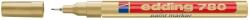 edding Marker permanent, Edding 780, cu vopsea, corp aluminiu, varf rotund, 0.8 mm, auriu (ED78053) - forit