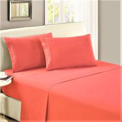 Kotonia Home Cearceaf de pat Kotonia Home, 100% bumbac, Olandina color, 220x240 cm, corai (001374)