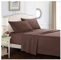 Kotonia Home Cearceaf pentru pat Kotonia Home, 100% bumbac, ranforce color uni, maro, 240 x 260 cm (004323-260)