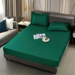 Kotonia Home Husa pat cu elastic Kotonia Home - Tricot, 100% bumbac, verde brad, 160x200+30 cm (004389-160)