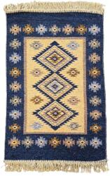 Kotonia Home Covor tesut - Decor traditional, 60x90 cm, fond albastru si nuante de crem - 02 (124329-6090) Covor