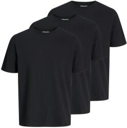 JACK & JONES Jack & Jones, Kerek nyakú pamuttartalmú póló szett - 3 db, Fekete, S (12248076-BLACK-S)