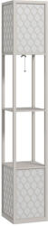 HomCom Állólámpa modern dizájnban, 2 polccal, láncos kapcsolóval, fekete-fehér (B31-321V90LG)