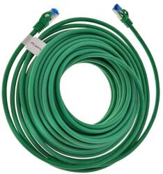 Lanberg Cablu ecranat S / FTP, Lanberg 42724, cat 6A, mufat 2xRJ45, lungime 15 m, AWG 26, 500 MHz, LSZH, de legatura retea, ethernet, Verde (PCF6A-10CC-1500-G)