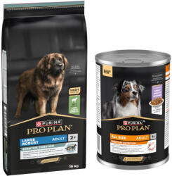 PRO PLAN 16kg PURINA PRO PLAN Sensitive Digestion száraz kutyatáp+12x400g nedvestáp ingyen - zooplus - 28 490 Ft