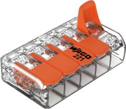 WAGO Conector derivație cu pârghii 5 poli, max. 4 mm2, 450V/32A, set 25 buc. , WAGO 221-415 (221-415)