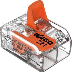 WAGO Conector derivație cu pârghii 2 poli, max. 6 mm2, 450V/41A, set 50 buc. , WAGO 221-612 (221-612)