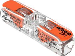 WAGO Conector derivație în linie cu pârghie, 2 poli, max. 4 mm2, set 60 buc. , WAGO 221-2411 (221-2411)