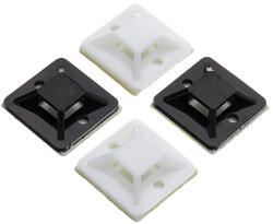TSY Power Suport plastic autoadeziv pentru coliere de cablu, alb, 19×19 mm, TSY Cable TAD-1-W, punga 100 buc (TAD-1-W)