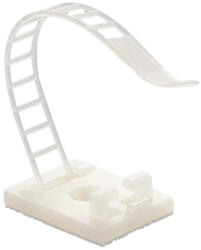 TSY Power Suport plastic ajustabil pentru prindere cabluri, autoadeziv, 25×18 mm, alb, 100 buc - TSY Cable TAA-1-W (TAA-1-W)