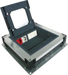 DLX Electric Doză de pardoseală îngropată cu carcasă metalică, 16 module 45×22, 5 mm, 360×360 mm, DLX Electric (UBS-890-10)