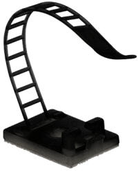 TSY Power Suport plastic ajustabil pentru prindere cabluri, negru, 25×18 mm, autoadeziv sau cu șurub, 100 buc, TSY Cable TAA-1-B (TAA-1-B)