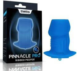 Lovetoy Dop Anal Pinnacle Pro Ribbed Peeper cu Dop, Silicon, Albastru, 10.7 cm