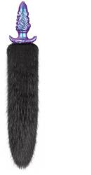 Lovetoy Dop Anal Mystitail cu Coada Detasabila, Silicon Moale, Albastru, 12 cm