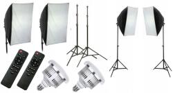 10 az 1-ben készlet 2x 1600 W-os LED lámpa 3000-6500 K távirányítóval, 50x70 softboxszal, 230 cm-es állvánnyal / 2x LED803