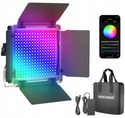  Neewer RGB660 PRO II LED RGB videólámpa fényterelő lapokkal, 50 W, 3200-5600 K