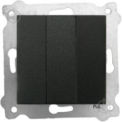 Karell Exen Intrerupator Triplu 10 A Exen, 250 V, Negru (ZLN-290-001402-213)