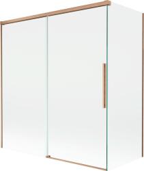 Mexen Rox 2-szárnyú toló fürdőszobapanel 150 + 70 x 150 cm, átlátszó, selyemfényű réz - 8C9-150-070-65-00