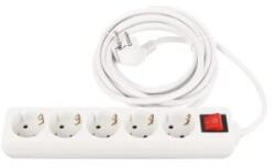 Strohm Prelungitor 5 Prize Strohm, Lungime 1.5 m cu Intrerupator (ZLN-SM-5PK-1.5M-WH-1.5M)