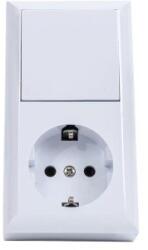 Zilan Intrerupator Simplu si Priza, cu Cap pentru Quatric, 16 A, 250 V (ZLN-QC-06-0314)