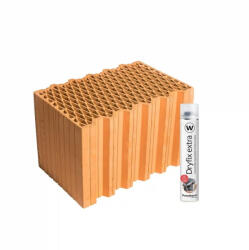 Porotherm 44 X-therm Rapid Dryfix tégla 44cm vastag Dryfix extra ragasztóhabbal 62698092 (62698092)