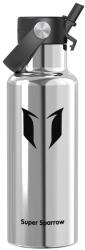 Super Sparrow rozsdamentes acél termosz palack, 500 ml, szívószálas kupakkal, BPA-mentes, ultrakönnyű sportkulacs utazáshoz, iskolába, szaba