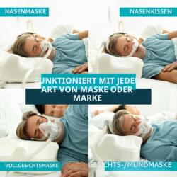 Lunderg CPAP párna oldalsó alvóknak - 2 párnahuzattal - állítható memóriahabos párna hátán, oldalán és hasán alváshoz, csökkenti a légáramlá