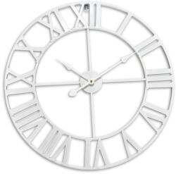 Relaxdays Falióra Római Számokkal, Ø 60 cm, Elemes Analóg Konyhai Óra, Vas, Fehér