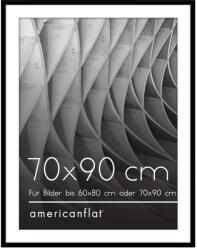 Americanflat Képkeret 70x90 cm Fekete - Paszpartuval 60x80 cm-es Fotóhoz vagy Paszpartu Nélkül 90x70 cm - Vékony Keret Műanyag Előlappal