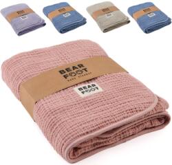 BEARFOOT Muszelin Baba Takaró Fleece Pamut Plüss Puha Újszülött Pléd Ajándék Fiúknak és Lányoknak Születésnapra Dusty Rose Színben