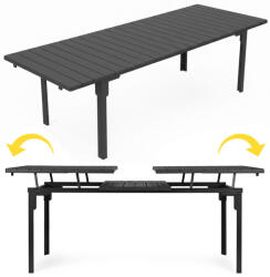 MultiGarden Masă de grădină, MultiGarden SAE-180-4, gri, 240-180 x 89, 5 cm, înălțime: 77, 5 cm, blat din plastic HDPE, cadru din oțel acoperit cu pulbere, extensibilă, pentru 12 persoane, capacitate de încărcare