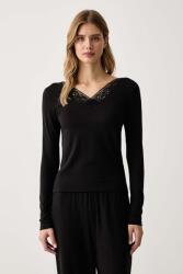Tommy Hilfiger longsleeve de pijama pentru femei cu bumbac 9BY2-BIDYNW_99X (UW0UW06613)