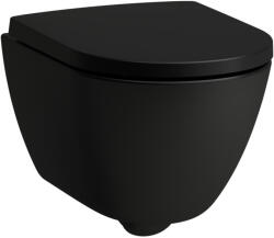 Laufen Pro X kompakt csendes öblítésű fali kerámia WC csésze lassan záródó Duroplast ülőkével, matt fekete H8668637160001 (H8668637160001)