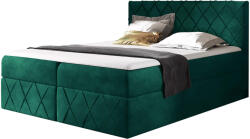 Wilsondo Zöld PAROS Lux ágyneműtartós kárpitozott boxspring ágy Méret: 180x200