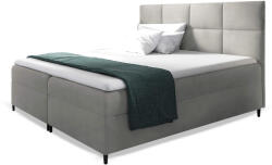 Wilsondo Szürke LEILA kárpitozott boxspring ágy matraccal és ágyráccsal Méret: 160x200