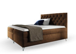 Wilsondo GULIETTE kárpitozott boxspring ágy matracokkal 140x200 - barna