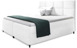 Wilsondo Fehér LEILA kárpitozott boxspring ágy matraccal és ágyráccsal Méret: 180x200