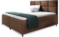 Wilsondo Barna LEILA kárpitozott boxspring ágy matraccal és ágyráccsal Méret: 160x200