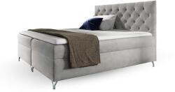 Wilsondo GULIETTE ágyneműtartós kárpitozott boxspring ágy matracokkal 200x200 - szürke