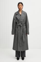 Fiorucci baba gyapjúkeverék pulóver Herringbone Maxi - fekete M