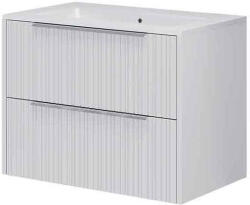 Fluminia Mobilier lavoar incastrat Fluminia Istria 80, front riflat, 2 sertare soft close, alb mat (ISTRIA82-WM-C-HIC04)