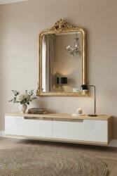 Hanah Home Dresser Sapphire Oak White Silver Meyra 120 - Sapphire Oak, White, Silver