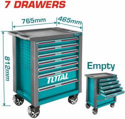 TOTAL One-Stop Tools Műhelyszekrény kerekeken 7 fiókkal / INDUSTRIAL (THRC01071)