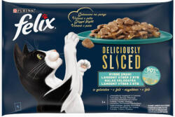 Mars-Nestlé Felix DELICIOUSLY SLICED - Nedves eledel (lazac, tonhal, tőkehal, lepényhal) macskák részére (4x80g) (749468)